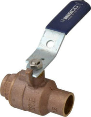 NIBCO - 3/4" Pipe, Full Port, Bronze Standard Ball Valve - 2 Piece, Inline - One Way Flow, Soldered x Soldered Ends, Lever Handle, 600 WOG, 150 WSP - Exact Tool & Supply