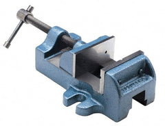 Palmgren - 1-1/2" Jaw Opening Capacity x 1" Throat Depth, Horizontal Drill Press Vise - 1-3/4" Wide Jaw, Stationary Base, Standard Speed, 4-1/2" OAL x 1-15/16" Overall Height, Cast Iron - Exact Tool & Supply