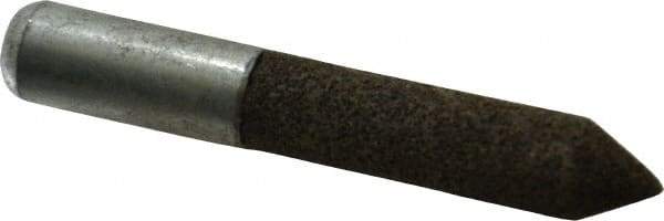 Grier Abrasives - 1/2" Diam 80 Grit 60° Included Angle Center Lap - Aluminum Oxide, Medium Grade, Extra Hard Density, Shank Mounted - Exact Tool & Supply