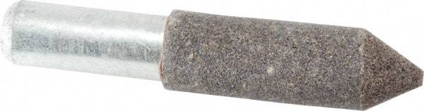 Grier Abrasives - 5/8" Diam 90 Grit 60° Included Angle Center Lap - Aluminum Oxide, Fine Grade, Extra Hard Density, Shank Mounted - Exact Tool & Supply
