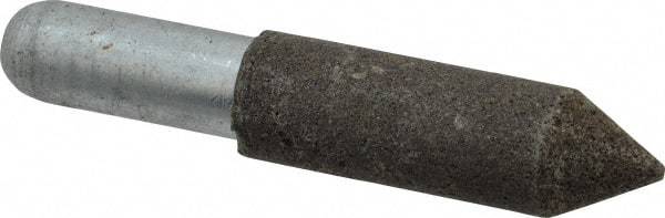 Grier Abrasives - 5/8" Diam 150 Grit 60° Included Angle Center Lap - Aluminum Oxide, Very Fine Grade, Extra Hard Density, Shank Mounted - Exact Tool & Supply