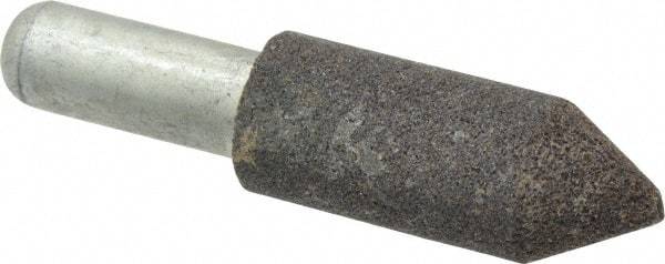 Grier Abrasives - 3/4" Diam 80 Grit 60° Included Angle Center Lap - Aluminum Oxide, Medium Grade, Extra Hard Density, Shank Mounted - Exact Tool & Supply