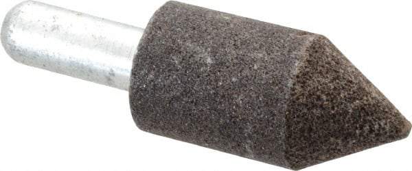 Grier Abrasives - 1" Diam 80 Grit 60° Included Angle Center Lap - Aluminum Oxide, Medium Grade, Extra Hard Density, Shank Mounted - Exact Tool & Supply