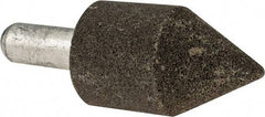 Grier Abrasives - 1-1/4" Diam 150 Grit 60° Included Angle Center Lap - Aluminum Oxide, Very Fine Grade, Extra Hard Density, Shank Mounted - Exact Tool & Supply