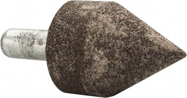 Grier Abrasives - 1-1/2" Diam 150 Grit 60° Included Angle Center Lap - Aluminum Oxide, Very Fine Grade, Extra Hard Density, Shank Mounted - Exact Tool & Supply