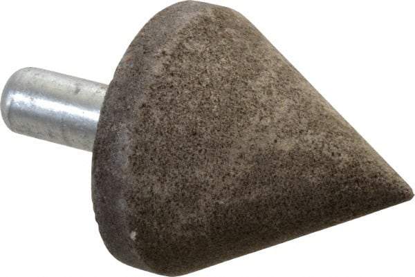 Grier Abrasives - 2" Diam 150 Grit 60° Included Angle Center Lap - Aluminum Oxide, Very Fine Grade, Extra Hard Density, Shank Mounted - Exact Tool & Supply