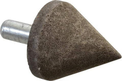 Grier Abrasives - 2" Diam 150 Grit 60° Included Angle Center Lap - Aluminum Oxide, Very Fine Grade, Extra Hard Density, Shank Mounted - Exact Tool & Supply
