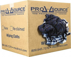 PRO-SOURCE - Reclaimed Cotton Polishing and Dust Cloths - Assorted Colors, Flannel, Low Lint, 10 Lbs. at 3 to 4 per Pound, Box - Exact Tool & Supply