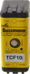 Cooper Bussmann - 300 VDC, 600 VAC, 10 Amp, Time Delay General Purpose Fuse - Plug-in Mount, 1-7/8" OAL, 100 at DC, 200 (CSA RMS), 300 (UL RMS) kA Rating - Exact Tool & Supply