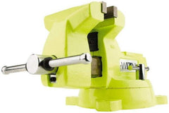 Wilton - 6" Jaw Width x 5-3/4" Jaw Opening Capacity, 4-1/8" Throat Depth, Bench & Pipe Combination Vise - 1/4 to 3-1/2" Pipe Capacity, Swivel Base, Bolt Down Attachment, Ductile Iron - Exact Tool & Supply