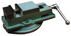 Interstate - 4" Jaw Width, 3-7/8" Jaw Opening Capacity, Horizontal Swivel Machine Vise - Manual Operation, 4,496 Lb Capacity, 1 Station, 12.97" Long x 3.7" High x 1-13/64" Deep, 1-1/8" Jaw Height, Cast Iron - Exact Tool & Supply