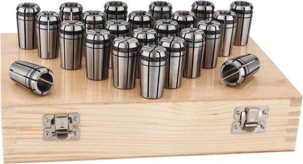 Parlec - 23 Piece, 1/16" to 3/4" Capacity, Single Angle Collet Set - Series TG/PG 75 - Exact Tool & Supply