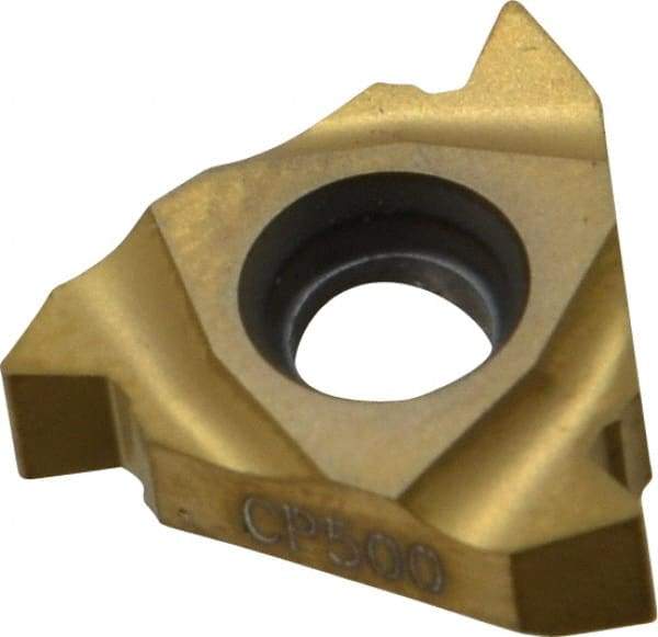 Seco - 16NR Internal Right Hand 8 UN Laydown Threading Insert - Grade CP500, TiAlN/TiN Coated Carbide - Exact Tool & Supply