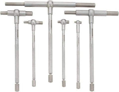 SPI - 6 Piece, 5/16 to 6 Inch, Hardened Tool Steel, Satin Chrome Finish, Telescoping Gage Set - Includes Vinyl Pouch - Exact Tool & Supply