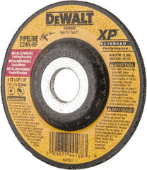 DeWALT - 24 Grit, 4-1/2" Wheel Diam, 1/8" Wheel Thickness, 7/8" Arbor Hole, Type 27 Depressed Center Wheel - Zirconia Alumina, R Hardness, 13,300 Max RPM, Compatible with Angle Grinder - Exact Tool & Supply