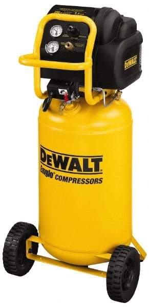 DeWALT - 1.6 Running HP, 5.4 CFM at 90 psi Vertical Port Electric Compressor - 15 Gallon Tank, 15 Amp, 200 Max psi, 120V - Exact Tool & Supply