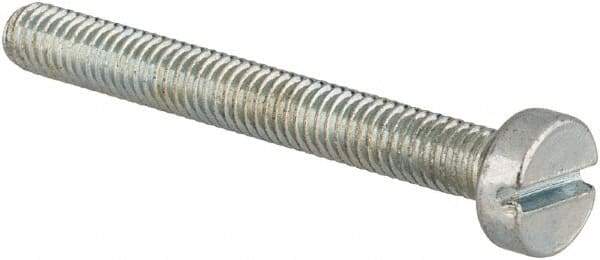 Value Collection - M3x0.50, 25mm Length Under Head Slotted Drive Machine Screw - Cheese Head, Grade 4.8 Steel, Zinc-Plated Finish, Without Washer - Exact Tool & Supply