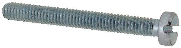 Value Collection - M4x0.70, 35mm Length Under Head Slotted Drive Machine Screw - Cheese Head, Grade 4.8 Steel, Zinc-Plated Finish, Without Washer - Exact Tool & Supply