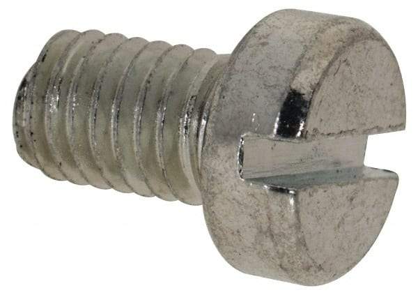 Value Collection - M5x0.80, 8mm Length Under Head Slotted Drive Machine Screw - Cheese Head, Grade 4.8 Steel, Zinc-Plated Finish, Without Washer - Exact Tool & Supply