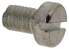Value Collection - M5x0.80, 8mm Length Under Head Slotted Drive Machine Screw - Cheese Head, Grade 4.8 Steel, Zinc-Plated Finish, Without Washer - Exact Tool & Supply
