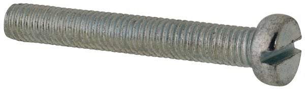Value Collection - M5x0.80, 35mm Length Under Head Slotted Drive Machine Screw - Cheese Head, Grade 4.8 Steel, Zinc-Plated Finish, Without Washer - Exact Tool & Supply