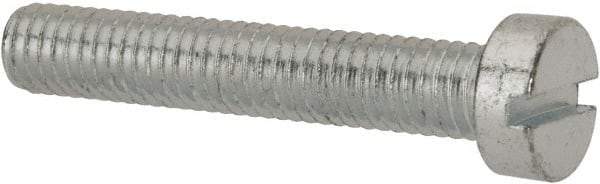 Value Collection - M6x1.00, 35mm Length Under Head Slotted Drive Machine Screw - Cheese Head, Grade 4.8 Steel, Zinc-Plated Finish, Without Washer - Exact Tool & Supply