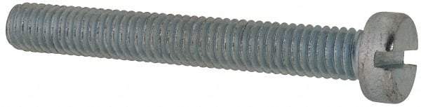 Value Collection - M6x1.00, 45mm Length Under Head Slotted Drive Machine Screw - Cheese Head, Grade 4.8 Steel, Zinc-Plated Finish, Without Washer - Exact Tool & Supply