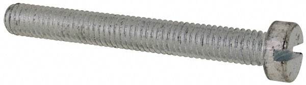 Value Collection - M6x1.00, 50mm Length Under Head Slotted Drive Machine Screw - Cheese Head, Grade 4.8 Steel, Zinc-Plated Finish, Without Washer - Exact Tool & Supply