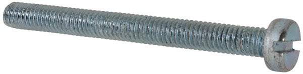 Value Collection - M6x1.00, 60mm Length Under Head Slotted Drive Machine Screw - Cheese Head, Grade 4.8 Steel, Zinc-Plated Finish, Without Washer - Exact Tool & Supply