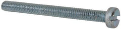 Value Collection - M6x1.00, 60mm Length Under Head Slotted Drive Machine Screw - Cheese Head, Grade 4.8 Steel, Zinc-Plated Finish, Without Washer - Exact Tool & Supply