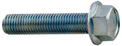 Value Collection - 1/2-13 UNC, 1" Length Under Head, Hex Drive Flange Bolt - 1" Thread Length, Grade 2 Steel, Serrated Flange, Zinc-Plated Finish - Exact Tool & Supply