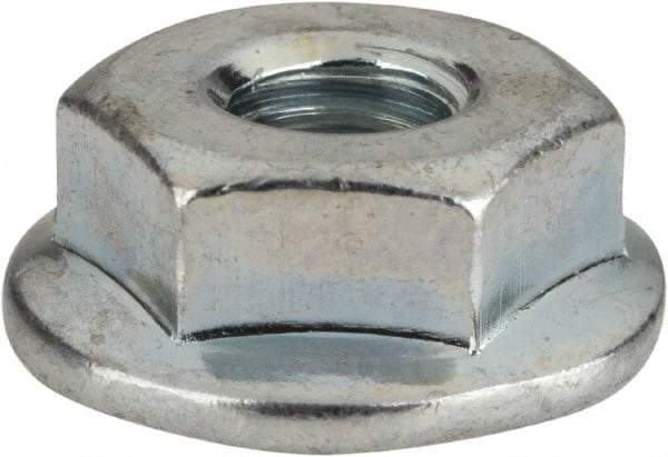 Value Collection - #12-24, 19/32" Flange Diam, Serrated Flange Nut - Grade Grade 2 Steel, Zinc-Plated Finish, 0.236" Flange Height - Exact Tool & Supply
