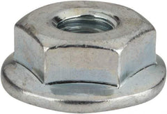 Value Collection - #12-24, 19/32" Flange Diam, Serrated Flange Nut - Grade Grade 2 Steel, Zinc-Plated Finish, 0.236" Flange Height - Exact Tool & Supply