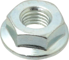 Value Collection - 1/4-28, 19/32" Flange Diam, Serrated Flange Nut - Grade Grade 2 Steel, Zinc-Plated Finish, 0.236" Flange Height - Exact Tool & Supply