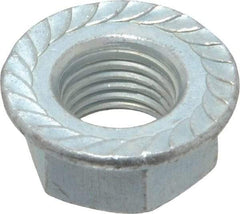 Value Collection - 3/8-24, 3/4" Flange Diam, Serrated Flange Nut - Grade Grade 2 Steel, Zinc-Plated Finish, 0.347" Flange Height - Exact Tool & Supply