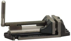 Cardinal Tool - 6" Jaw Opening Capacity x 2" Throat Depth, Horizontal Drill Press Vise - 6" Wide Jaw, Stationary Base, Rapid Action, 15" OAL x 3-11/16" Overall Height, Steel - Exact Tool & Supply