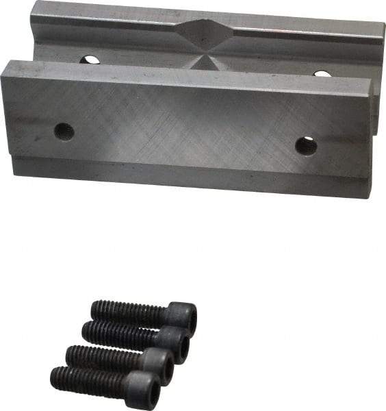 Cardinal Tool - 6" Wide x 2mm High, Step Vise Jaw - Hard, Steel, Fixed Jaw, Compatible with 6" Vises - Exact Tool & Supply