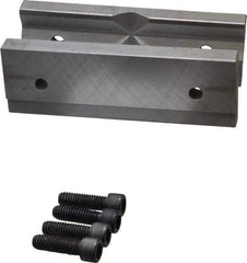 Cardinal Tool - 6" Wide x 2mm High, Step Vise Jaw - Hard, Steel, Fixed Jaw, Compatible with 6" Vises - Exact Tool & Supply