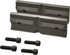 Cardinal Tool - 6" Wide x 2mm High, V-Groove Vise Jaw - Hard, Steel, Fixed Jaw, Compatible with 6" Vises - Exact Tool & Supply