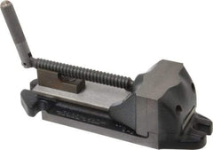 Cardinal Tool - 3" Jaw Opening Capacity x 1-1/2" Throat Depth, Horizontal Drill Press Vise - 3" Wide Jaw, Stationary Base, Rapid Action, 9" OAL x 2-9/16" Overall Height, Steel - Exact Tool & Supply