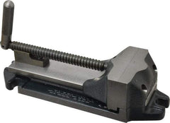 Cardinal Tool - 4" Jaw Opening Capacity x 1-1/2" Throat Depth, Horizontal Drill Press Vise - 4" Wide Jaw, Stationary Base, Rapid Action, 11-1/2" OAL x 2-7/8" Overall Height, Steel - Exact Tool & Supply
