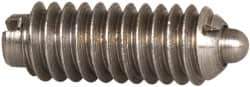 Gibraltar - 8-32, 7/16" Thread Length, 0.052" Plunger Projection, Stainless Steel Threaded Spring Plunger - 0.07" Max Plunger Diam, 0.437" Plunger Length, 0.5 Lb Init End Force, 1.5 Lb Final End Force - Exact Tool & Supply
