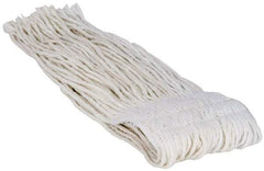 PRO-SOURCE - 5" White Head Band, Medium Rayon Cut End Mop Head - 8 Ply, Clamp Jaw Connection, Use for Heavy Duty Floor Cleaning - Exact Tool & Supply