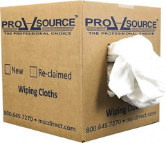 PRO-SOURCE - Wide Virgin Cotton Rags - White, Fleece and Sweatshirt, Low Lint, 5 Lbs. at 3 to 4 per Pound, Box - Exact Tool & Supply