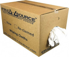 PRO-SOURCE - Wide Virgin Cotton Rags - White, Fleece and Sweatshirt, Low Lint, 25 Lbs. at 3 to 4 per Pound, Box - Exact Tool & Supply