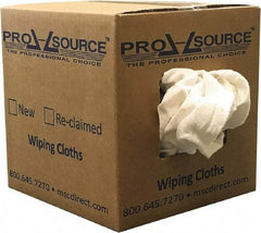 PRO-SOURCE - Reclaimed Cotton Polishing and Dust Cloths - White, Flannel, Low Lint, 5 Lbs. at 3 to 4 per Pound, Box - Exact Tool & Supply