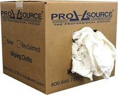 PRO-SOURCE - Reclaimed Cotton Polishing and Dust Cloths - White, Flannel, Low Lint, 10 Lbs. at 3 to 4 per Pound, Box - Exact Tool & Supply