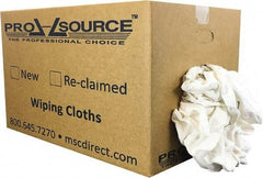 PRO-SOURCE - Reclaimed Cotton Polishing and Dust Cloths - White, Flannel, Low Lint, 25 Lbs. at 3 to 4 per Pound, Box - Exact Tool & Supply