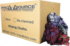 PRO-SOURCE - Reclaimed Cotton Polishing and Dust Cloths - Assorted Colors, Flannel, Low Lint, 25 Lbs. at 3 to 4 per Pound, Box - Exact Tool & Supply