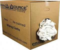 PRO-SOURCE - Virgin Cotton Rags - White, T-Shirt, Lint Free, Box - Exact Tool & Supply